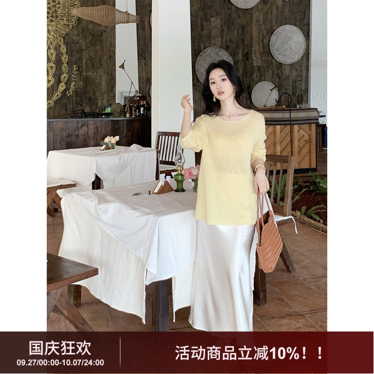 SYT光泽感超好仿醋酸高腰半身裙