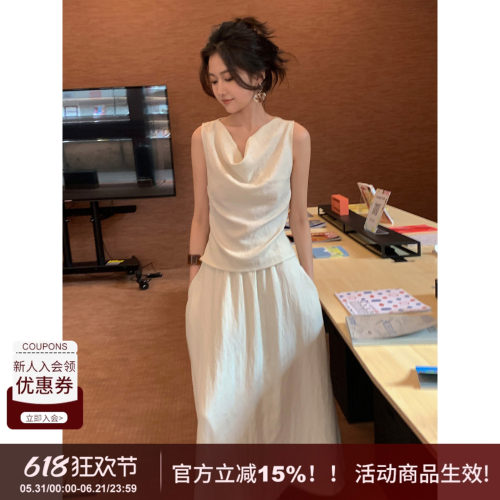 SYT自制醋酸人棉荡领套装裙