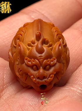 招财貔貅吊坠橄榄核单籽挂件精雕高品质核雕雕刻把件文玩手串配珠
