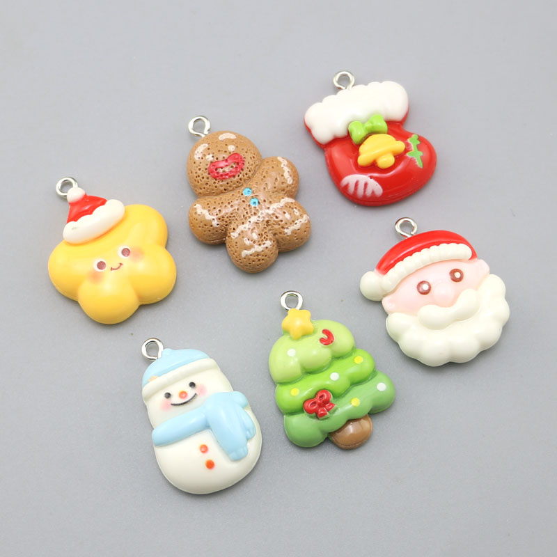 树脂亮面圣诞挂件吊坠