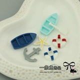 Аксессуар с аксессуарами, маленькая реалистичная лодка, плавательный круг, чехол для телефона, декор, «сделай сам», морская звезда