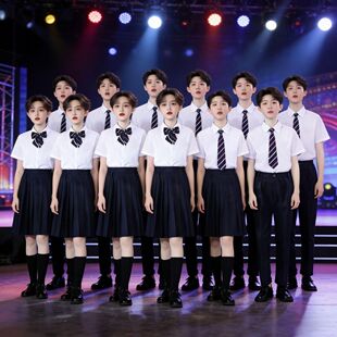 中小学生大合唱演出服儿童朗诵合唱服装班集体初中毕业照班服表演