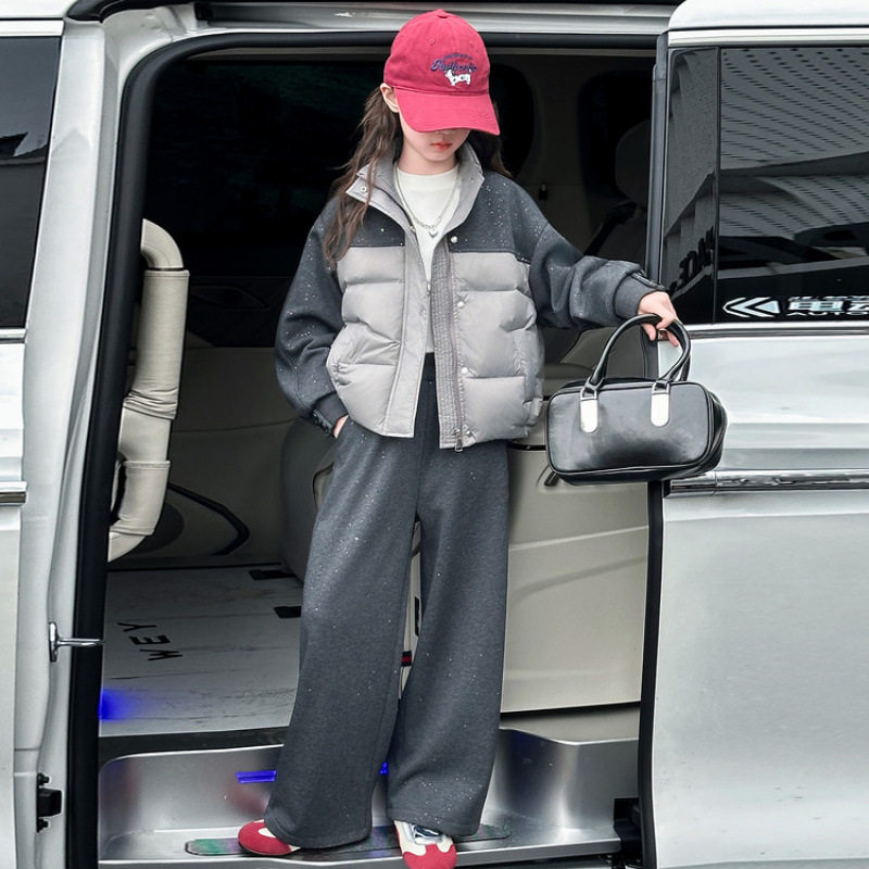 女童韩版套装秋冬棉衣外套202儿童运动套装