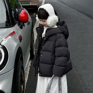 2025冬装新款加厚90绒短款宝宝连帽三防风保暖童装外套女童羽绒服