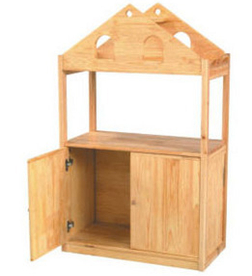 早教亲子园幼儿园带门原木玩具柜樟子松木收纳架整理柜玩具架