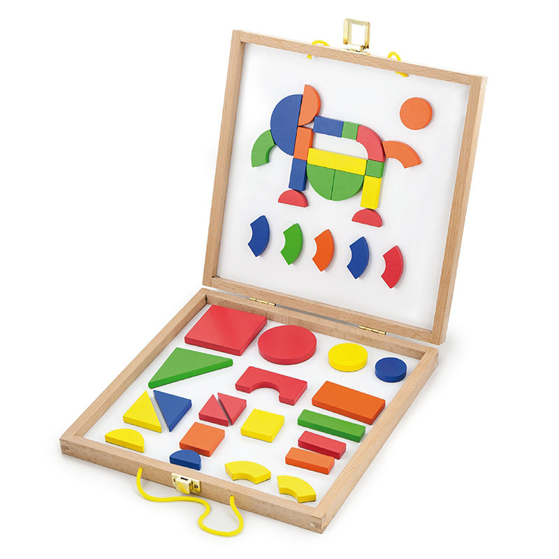 百变魔箱儿童拼图游戏磁性积木盒早教益智木制玩具幼儿园桌面拼版