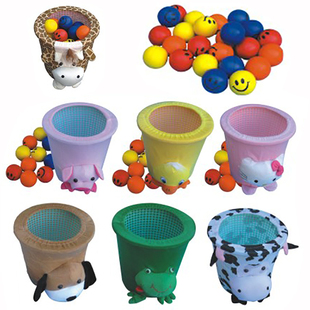 幼儿园早教儿童卡通动物投球篮 笑脸安全软圆球 游戏沙包投掷筐BD