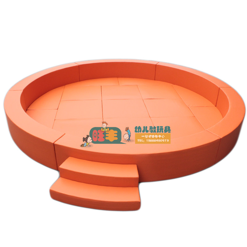 幼儿园早教游乐场儿童软体定做超大圆形波波球池海洋球池带楼梯
