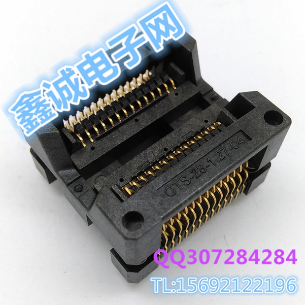厂家直销 SOP28 老化座 IC测试座 OTS-28-1.27-04 镀金弹片编程座