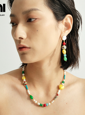 UNI优霓happy hour快乐时光彩色串珠项链叠戴项链女