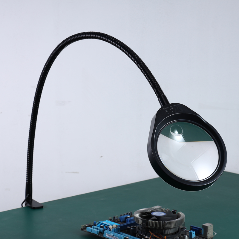 PDOK夹式放大镜带灯手机维修用