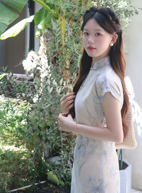 花未央新中式民国风旗袍2026新款夏季小个子古法全开襟宽松优雅女