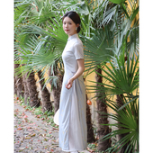 日常女改良文艺素雅茶服小清新连衣裙 夏季 新中式 奥黛旗袍2026新款