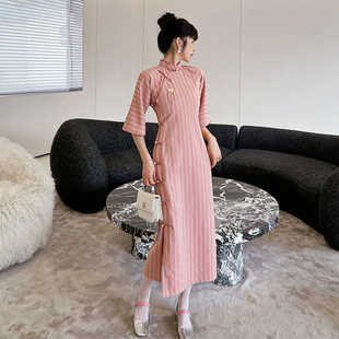 春夏 少女国风日常年轻款 桃夭夭全开襟粉色2026新款 旗袍古法新中式