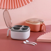 多功能调料盒调料罐厨房塑料创意 四格一体收纳调味罐 调味盒套装