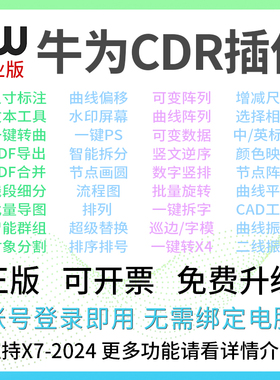 CDR插件牛为插件专业版巡边排板证卡导图填充排孔CorelDraw插件
