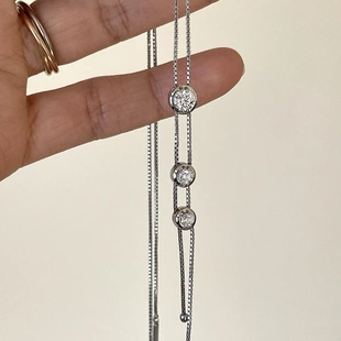 Lucky S925纯银中古风泡泡钻项链女轻奢百搭高级小气泡钻石项链