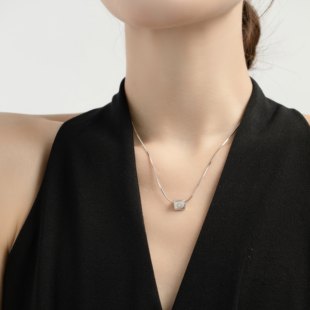 项链百搭款 925银笑脸简约风格 设计 Lucky