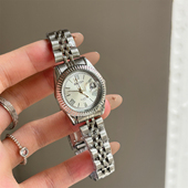 BARSH怀旧带历高颜值手表女精致小众设计罗马刻度复古钢带石英表