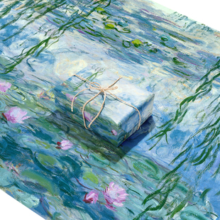 饰海报礼品纸名画唯美创意印象派手工A3 莫奈夏日哑光包装 纸装
