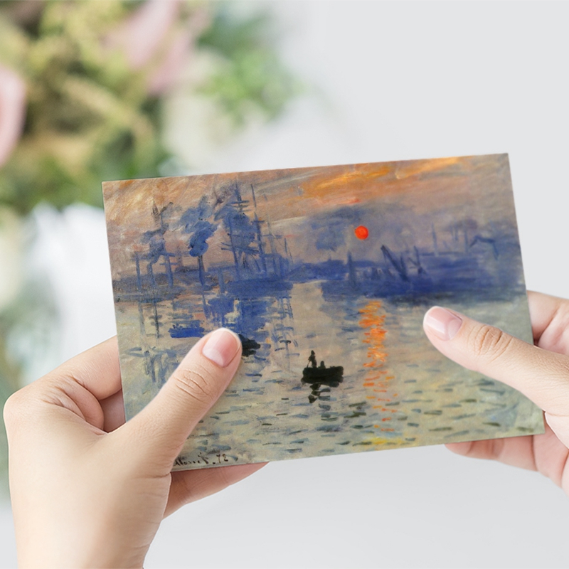 名画风格留言卡片主持人手卡油画台词卡梵高莫奈乌合麒麟提词包邮