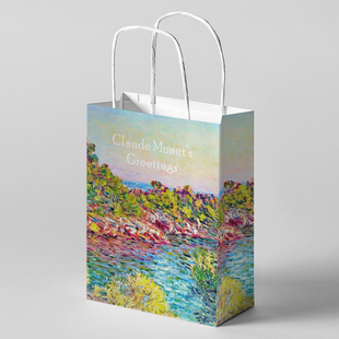 礼物袋莫奈的秋天冬日油画治愈色暖心礼品包装袋手提纸袋支持定制