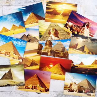 埃及风光 金字塔建筑非洲阿拉伯国家风景明信片贺卡加厚卡片 15枚