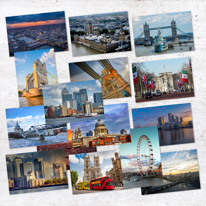 伦敦风光 欧洲旅途城市风景英格兰明信片英国红 15枚