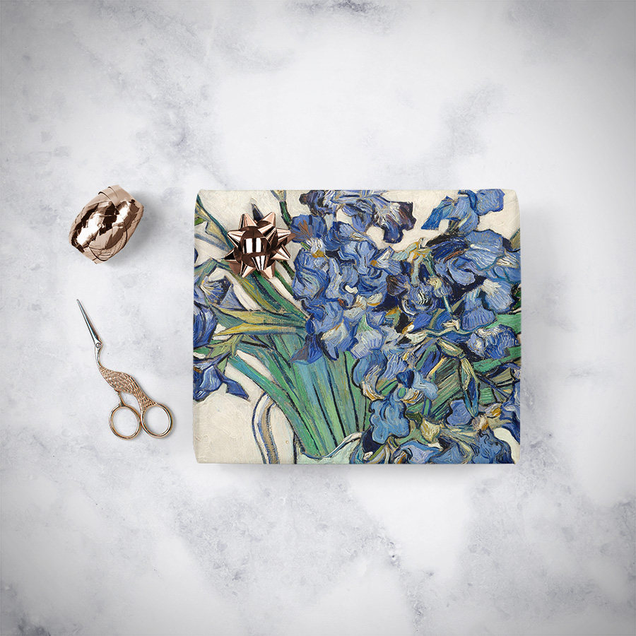 고급 맞춤형 반 고흐 유명한 그림 시리즈 유화 포장지 크리 에이 티브 선물 선물 인상파 손으로 포장 한 책 표지 용지