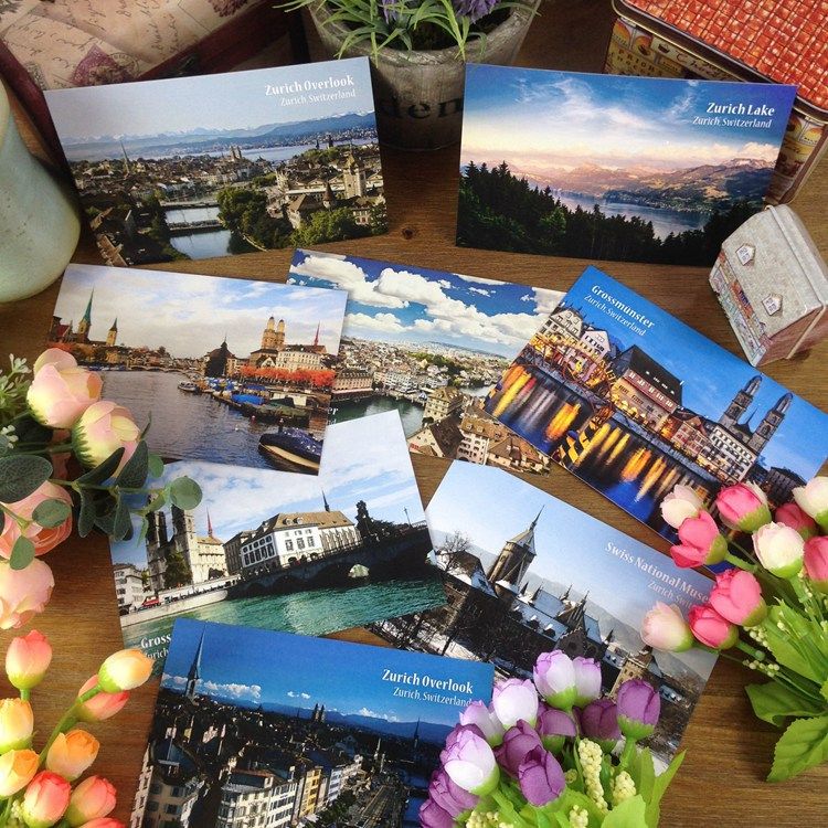 瑞士风景明信片合集 苏黎世因特拉肯日内瓦卢塞恩北欧城市风光