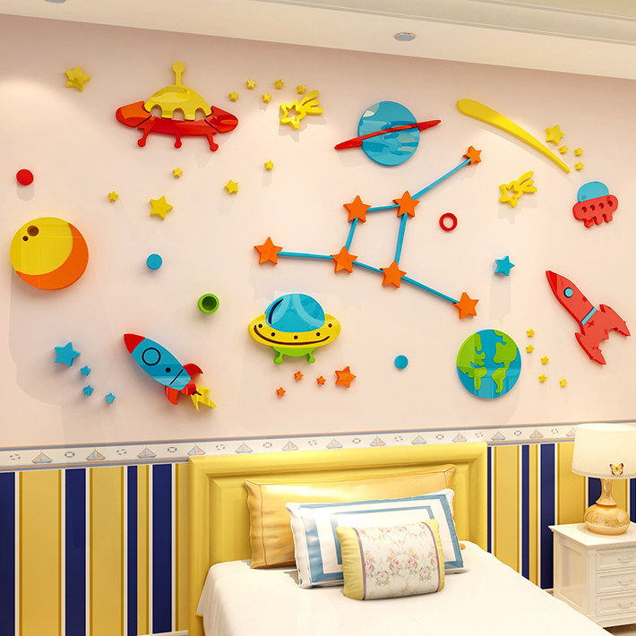 幼儿园环创主题墙成品科技学实验室文化装饰面太空宇宙境布置材料
