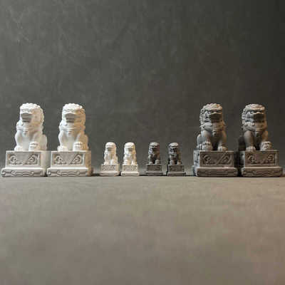 微景观造景文创小狮子摆件中式