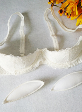 白色露胸垫胸托半托式乳托乳头上托聚拢蕾丝胸罩性感文胸禁欲内衣
