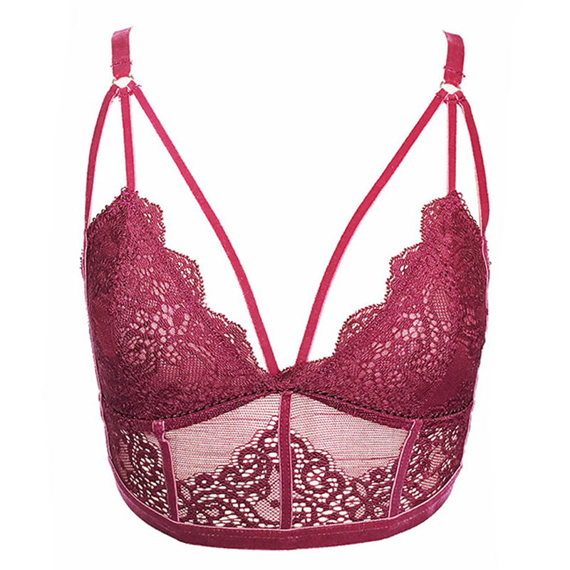 交叉美背瑜珈运动内衣肩带显胸小无钢圈睡眠蕾丝不凸点文胸女夏季在类目 女士内衣/男士内衣/家居服, 文胸中 - 来自Buy2taobao.com提供专业的淘宝代购服务