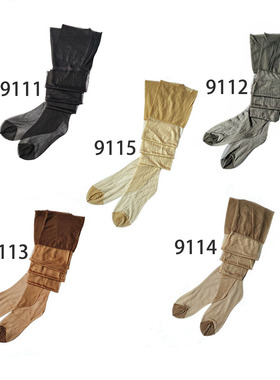 W911尼龙丝10D无弹性珠光法式复古玻璃丝长筒袜大腿袜高筒袜多色