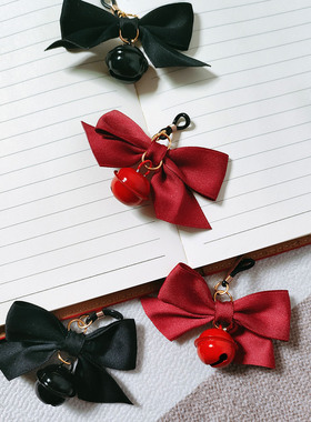 沃芙蜜装饰点缀饰品黑色红色可爱蝴蝶结铃铛