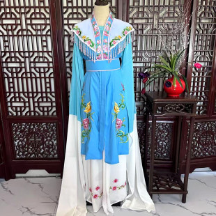 戏剧新款戏装小旦小姐服装越剧黄梅戏男扮女装对披戏曲周文斌服装