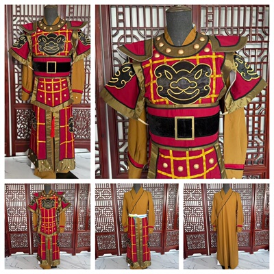 新款戏剧古装闽剧粤剧戏曲校尉衣兵将衣手工铆钉影视演出服装戏服