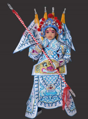 六一银龙戏剧童靠表演服装豫剧京剧舞台演出服新品武旦武生男靠