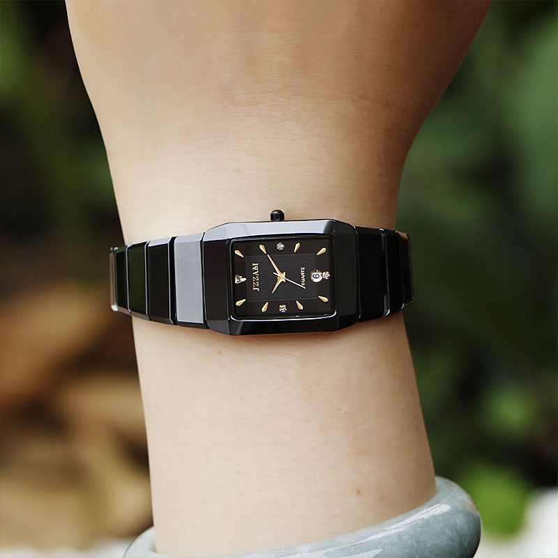 时尚陶瓷方形手表女休闲女士腕表2020新款正品防水石英表潮流女表