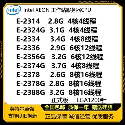 E-2314 2324G 2334 2336 2356G 2374 2378 2378G 2386G 2388G CPU