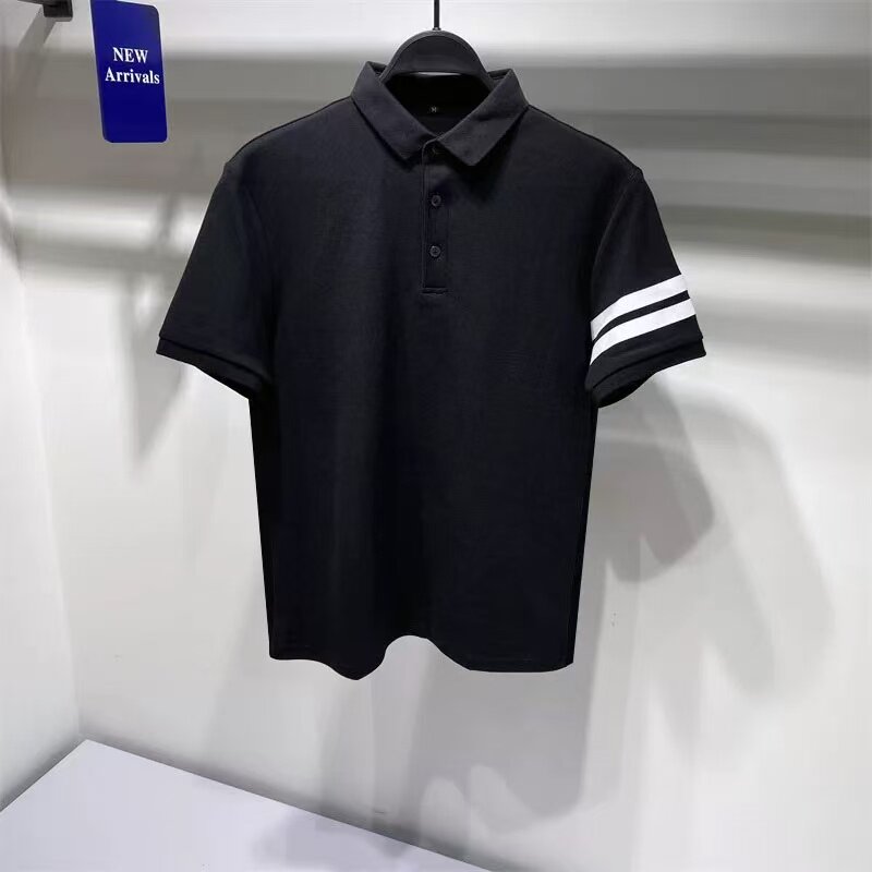 polo衫男士夏季短袖T恤重磅刺绣纯棉商务休闲修身轻奢高级感保罗