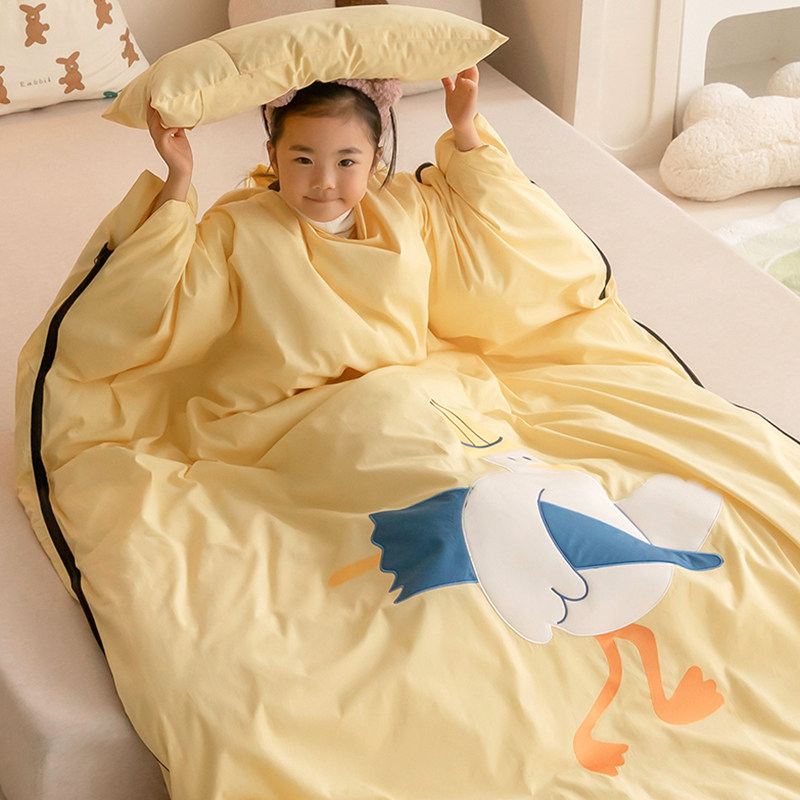 纯棉儿童睡袋冬季加厚婴儿四季可脱胆春秋小孩宝宝大童防踢被神器