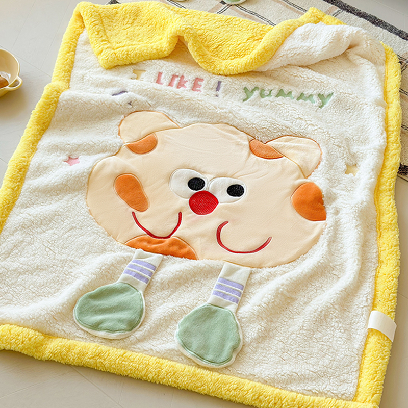 双层加厚羊羔绒刺绣毛毯盖毯被