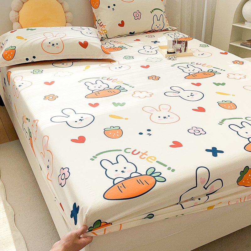 100%q全棉亲肤透气床笠