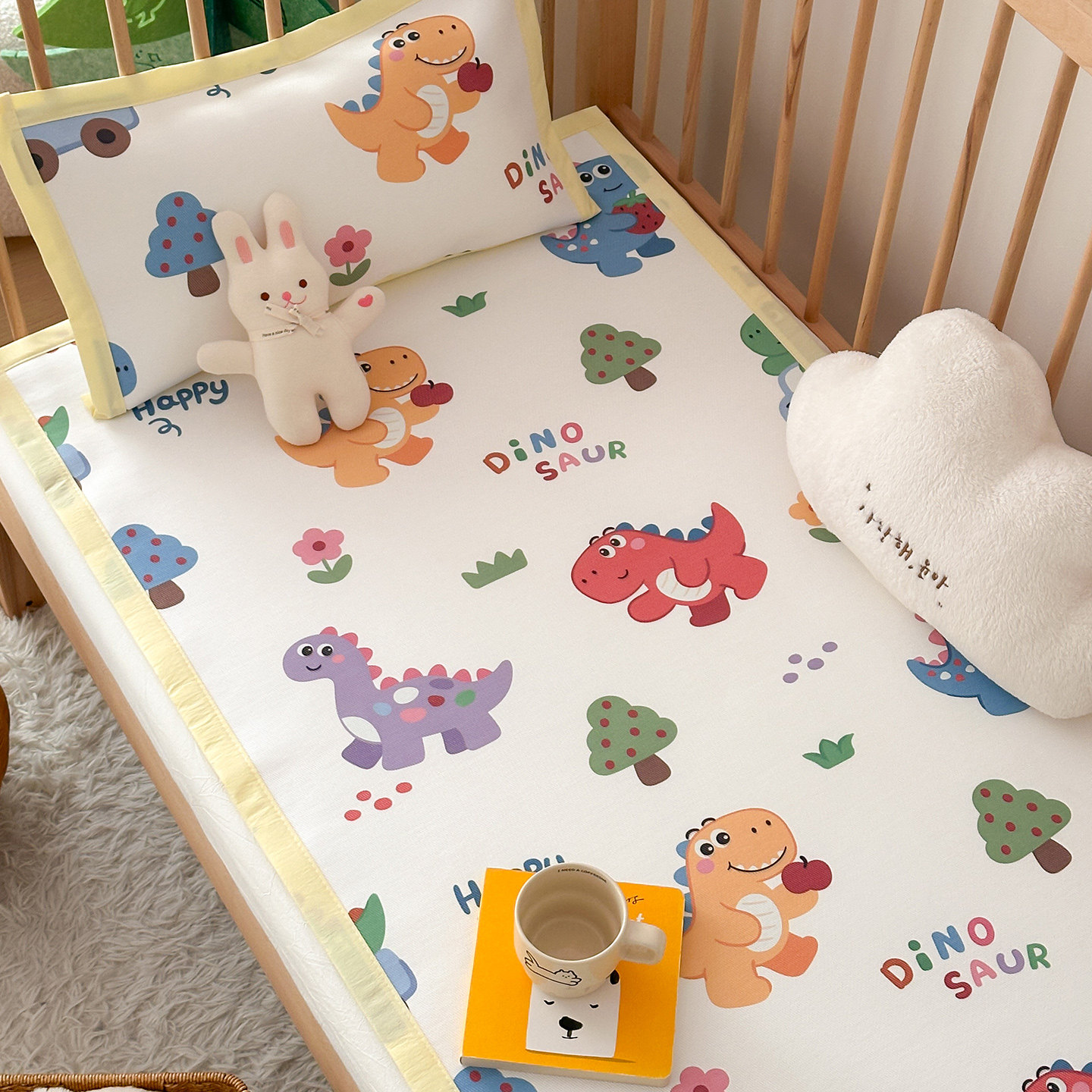 夏季婴儿冰丝凉席儿童冰藤席幼儿园宝宝小床拼接床专用席子空调席