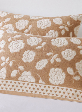 老上海纯棉枕巾老式全棉枕头巾80年代怀旧成人毛圈枕头毛巾一对装