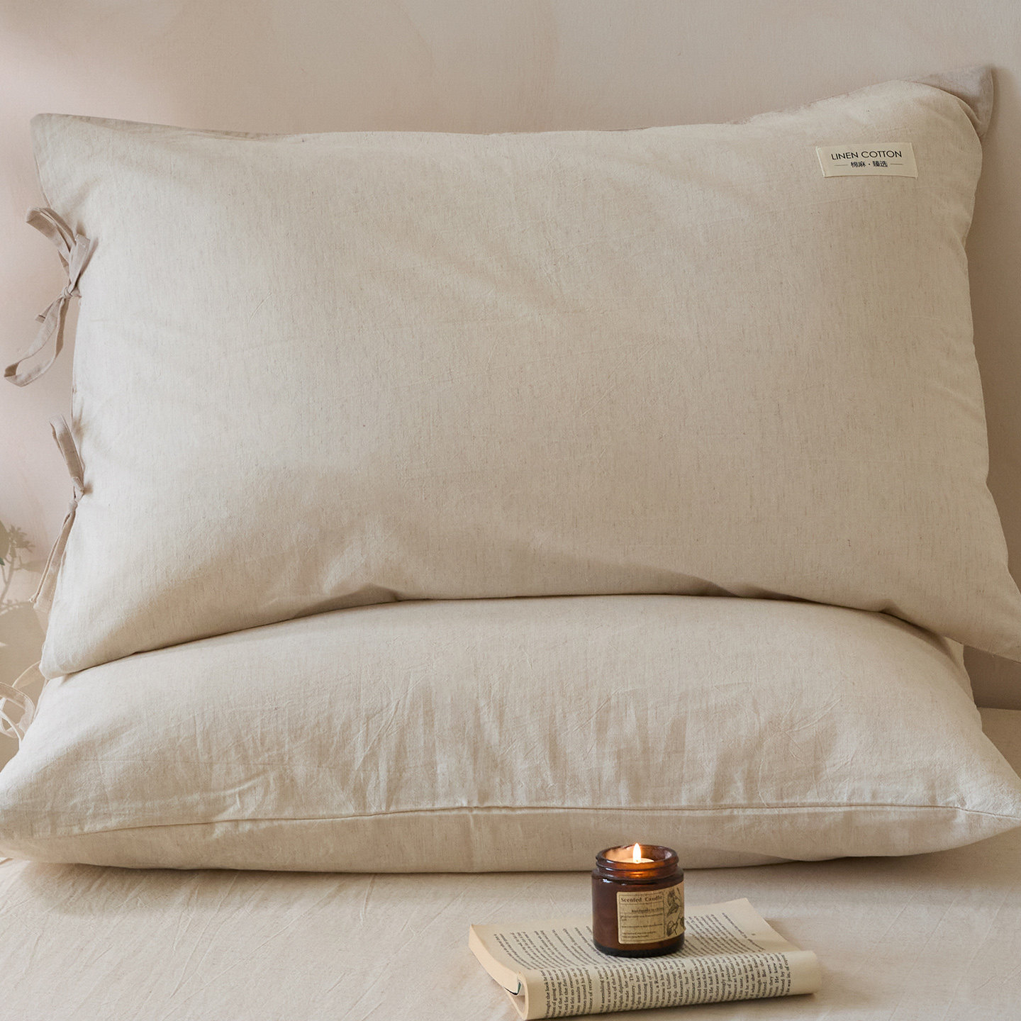 棉麻枕套48cmx74cm一对亚麻枕头套四季通用2026新款枕芯套家用男.