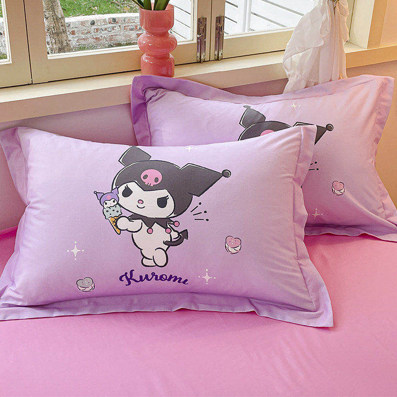 库洛米纯棉枕套一对装100全棉儿童学生单人枕头套整头枕芯三丽鸥.