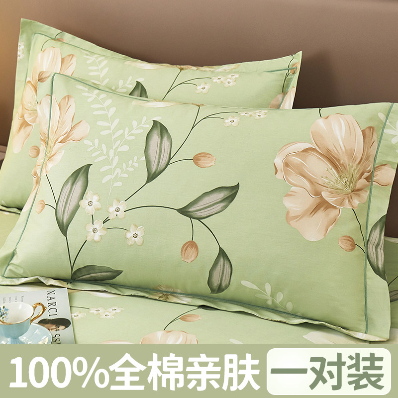 纯棉枕头套家用48cmx74cm枕套一对装全棉单个成人枕芯内胆套整头,床上用品,枕套,淘宝优惠券,粉丝福利购,淘宝优惠卷